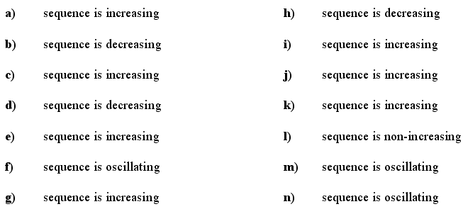 Sequence - Answers to Exercise 5